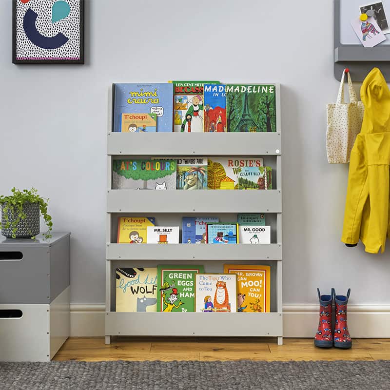 Tidy Books Kids Bookshelf Plain The, Gray Childrens Bookcase