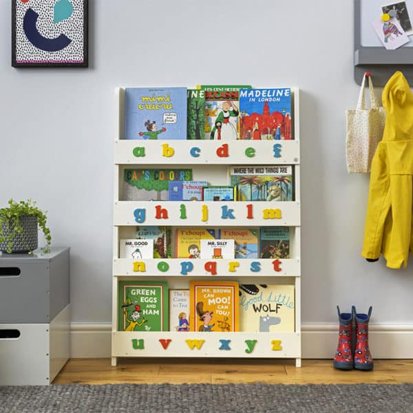 Children's bookcases, Tidy Books, Tidy Books Children Bookcases, kids bookcases, Tidy Books Alphabet Bookcase Ivory Colour Alphabet